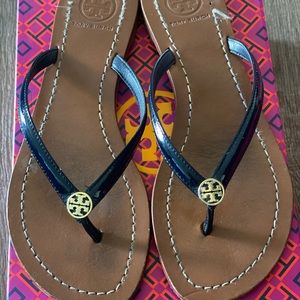 Size 5 1/2 Tory Burch Blue leather sandals